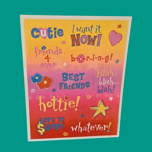 1995 Hallmark Vintage Sealed Stickers Patchwork Valentine Hearts Friends Hottie - Picture 7 of 9